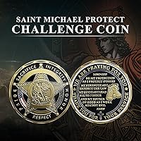 Vista 5 de BHealthLife Moneda de desafío de la policía de EE. UU. a granel Saint Michael Protect Policía Policía Monedas de oración