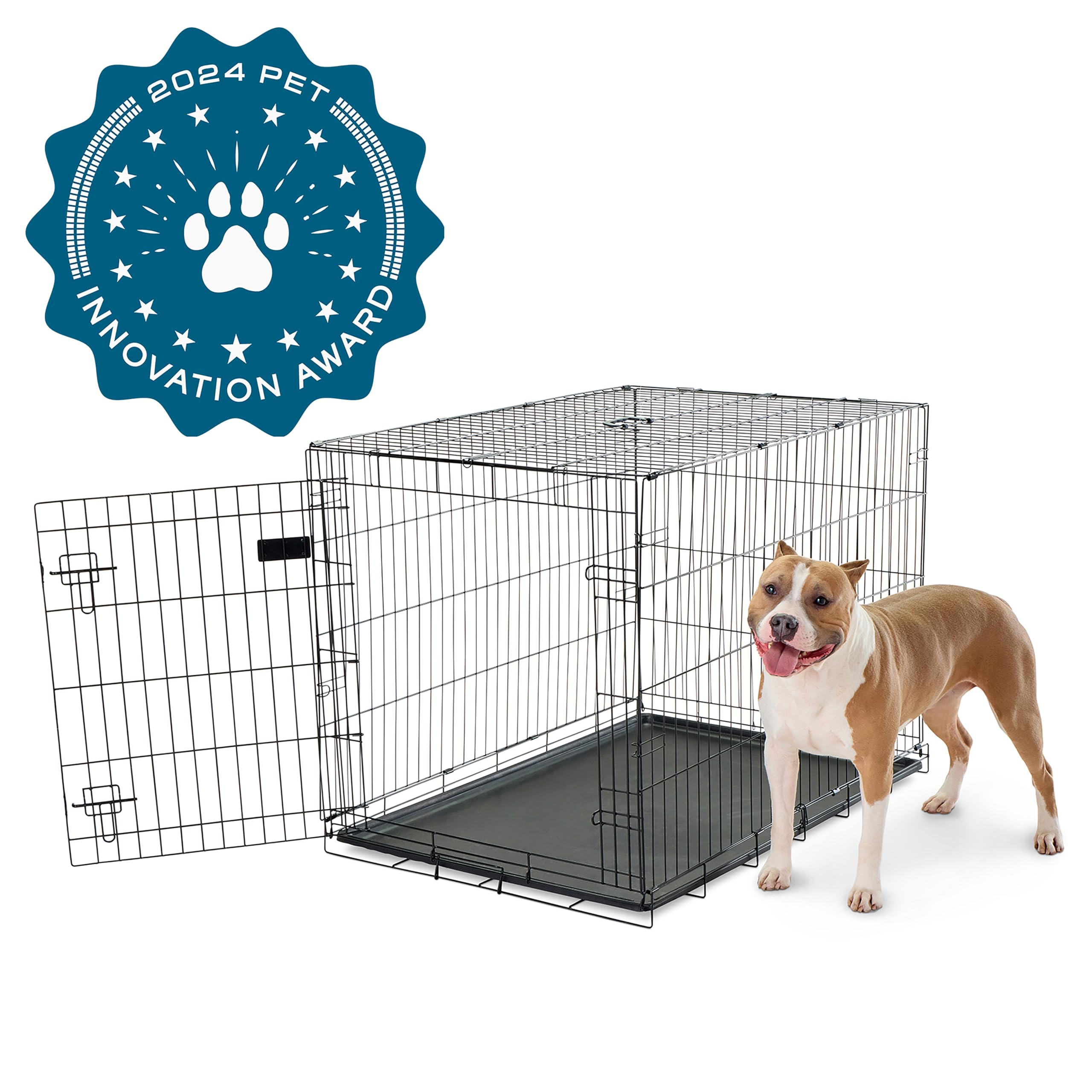 Carlson Pet Products Secure and Foldable Single Door Metal Dog Crate, Large