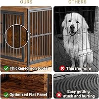 Vista 3 de Rovibek Mueble apilable para perrera de 86 pulgadas con divisor extraíble y 3 puertas, muebles de jaula doble para 2 perros, muebles esquineros