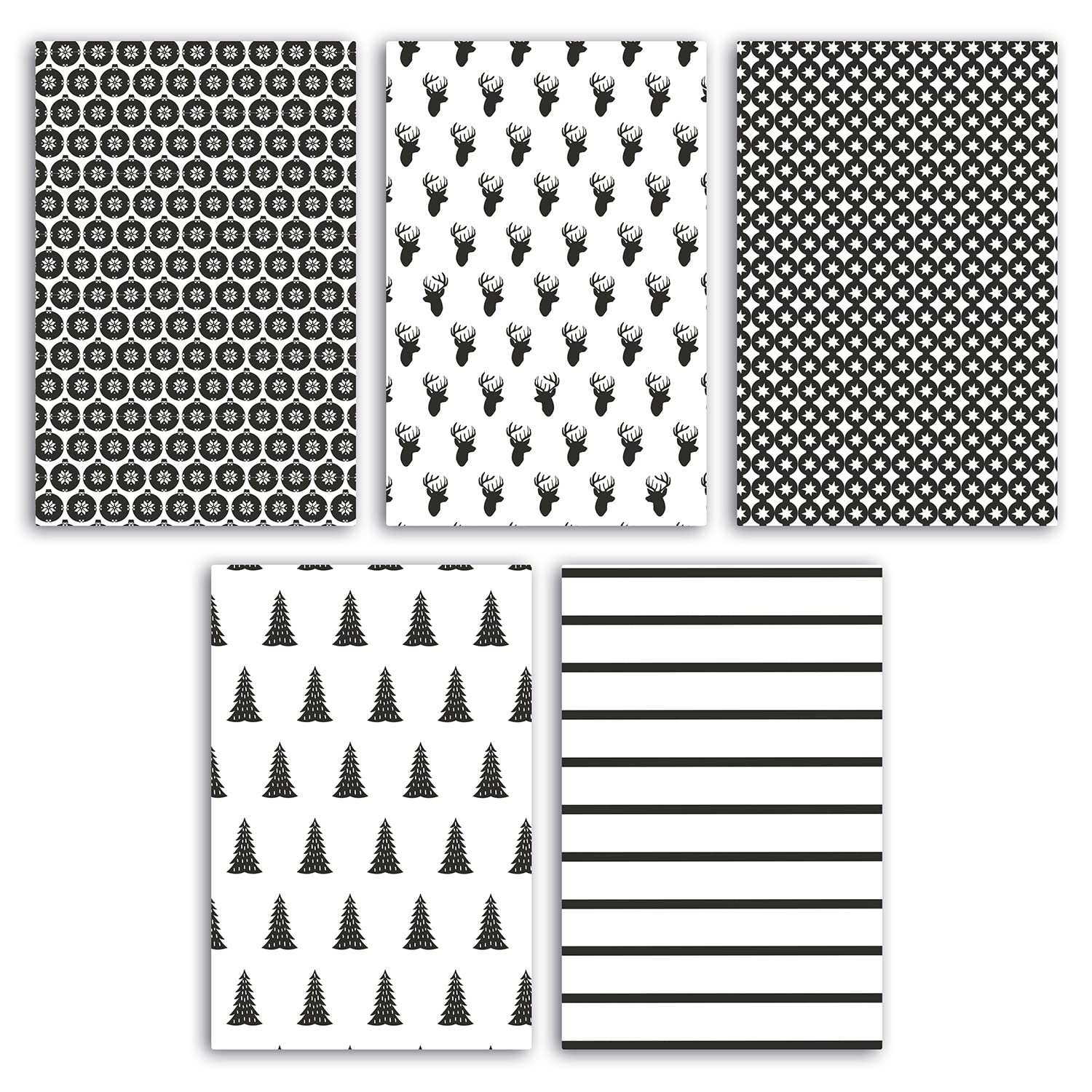 Clairefontaine 211424AMZC - Packung mit 12 Rollen Geschenkpapier Excellia, 2 m x 70 cm, 80g, 1 Pack, Chamonix, Motive sortiert