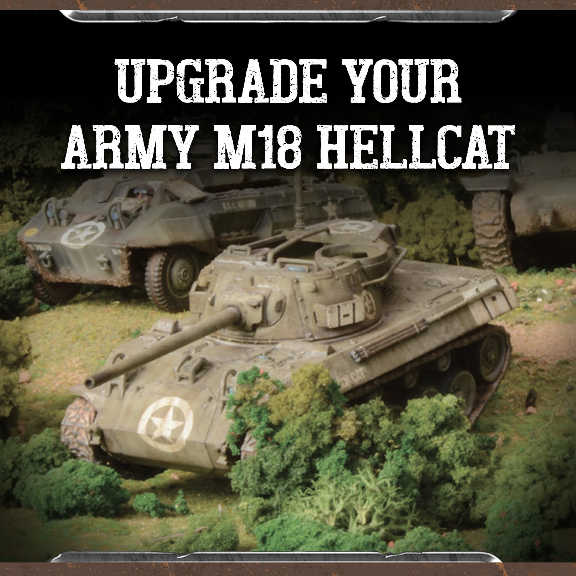 Bolt Action Tank - Warlord Games M18 Hellcat US Army Tank 28 mm Miniature + Digital Tank War – Kit modello di serbatoio militare e serbatoio giochi in miniatura di Wargames
