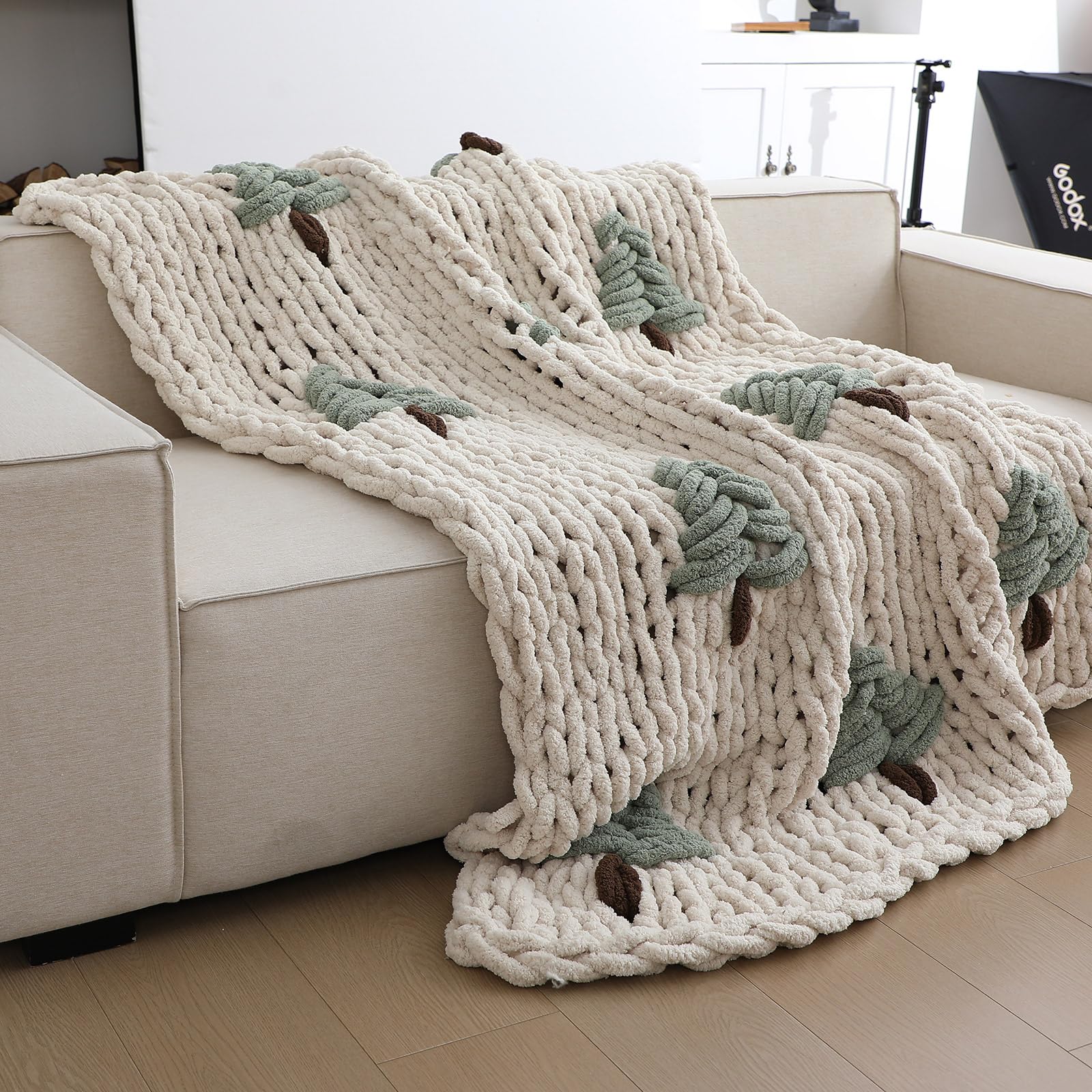 Amazon.com: Mindsoft Chunky Knit Throw Blanket Large 50