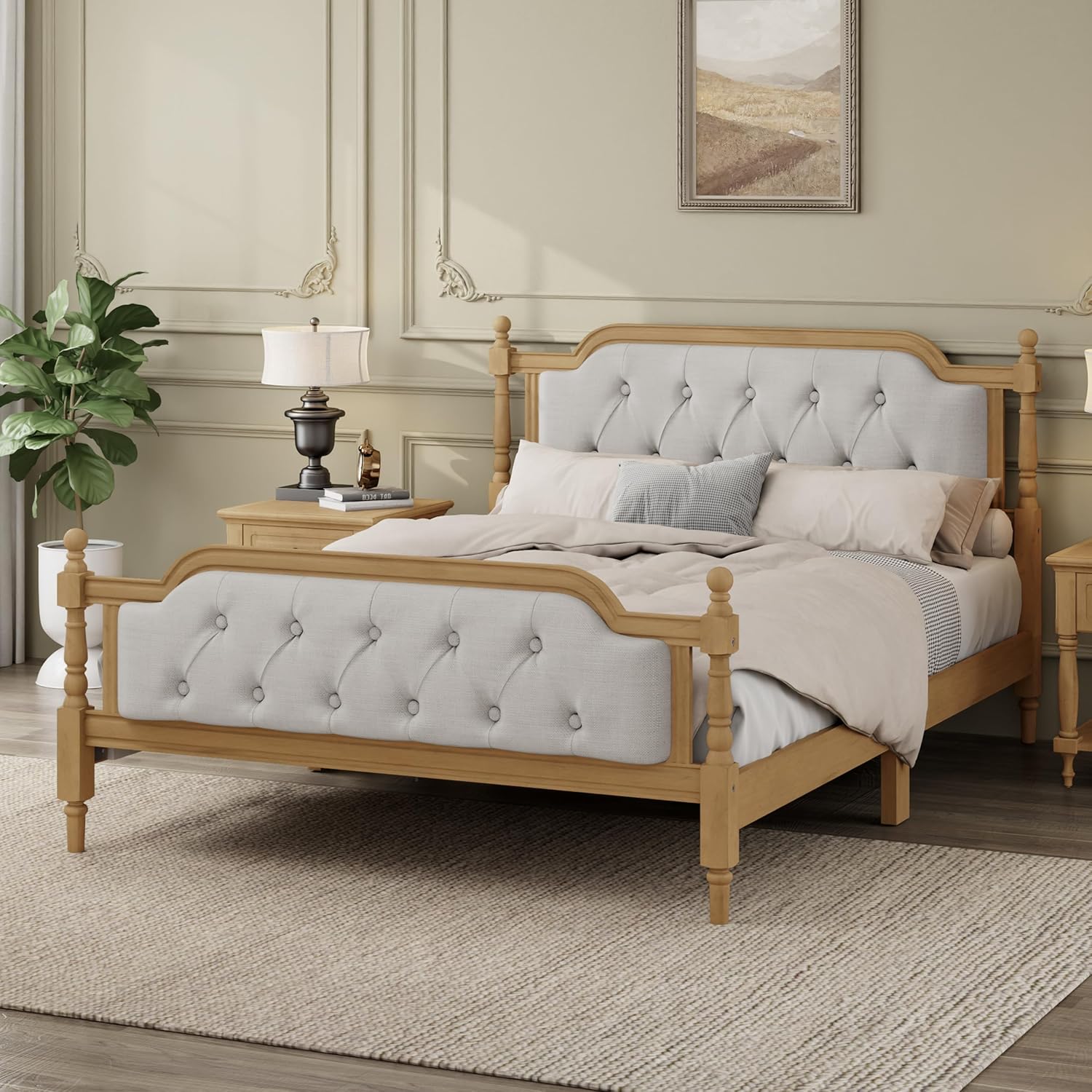 Tufted Upholstered Bed Frame