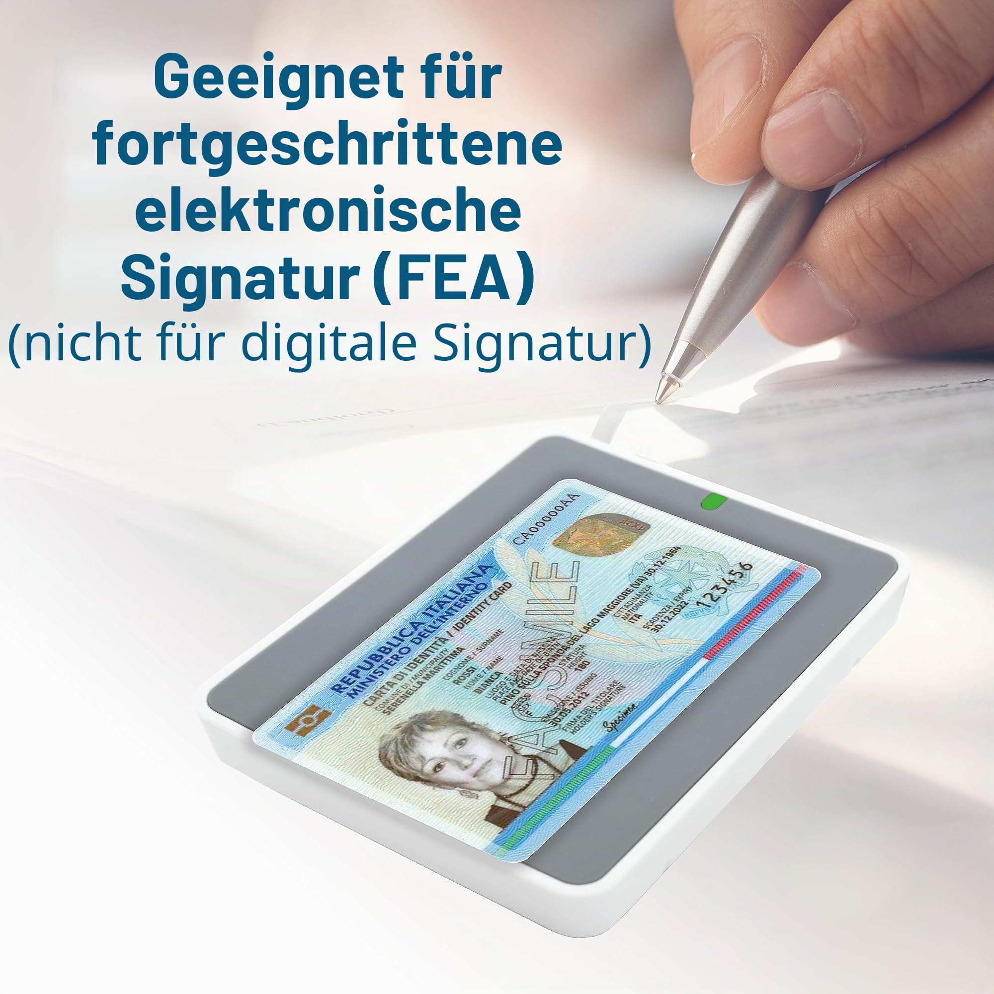 UTrust 3700F - USB-C - RFID-Lesegerät und NFC für elektronischen Personalausweis CIE 3.0 für Zugriff auf ANPR, INPS, INAIL, Revenue Agency und P.A.