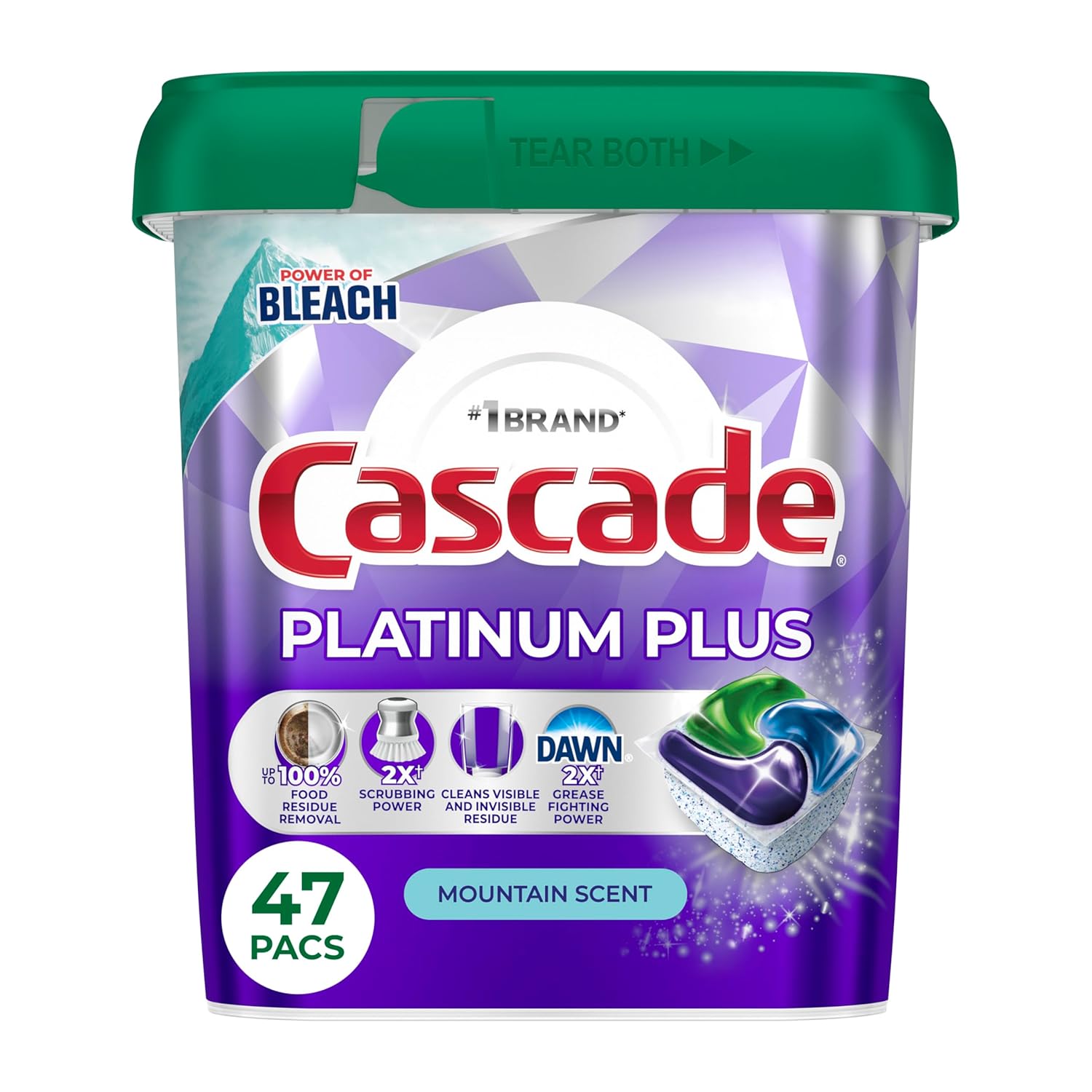 Cascade Platinum Plus Dishwasher Pods Dishwasher Detergent Dish Detergent Soap Mountain 47 Count