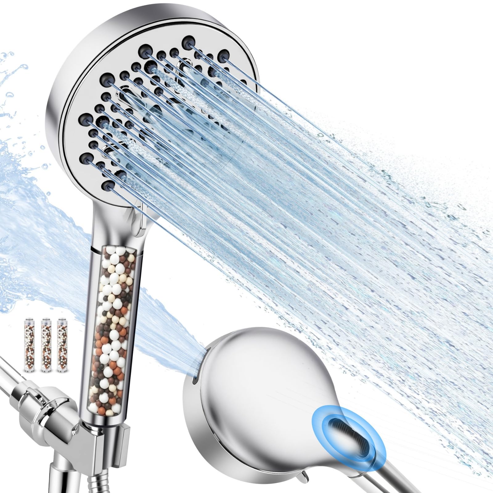 Soffione con tre aste filtranti