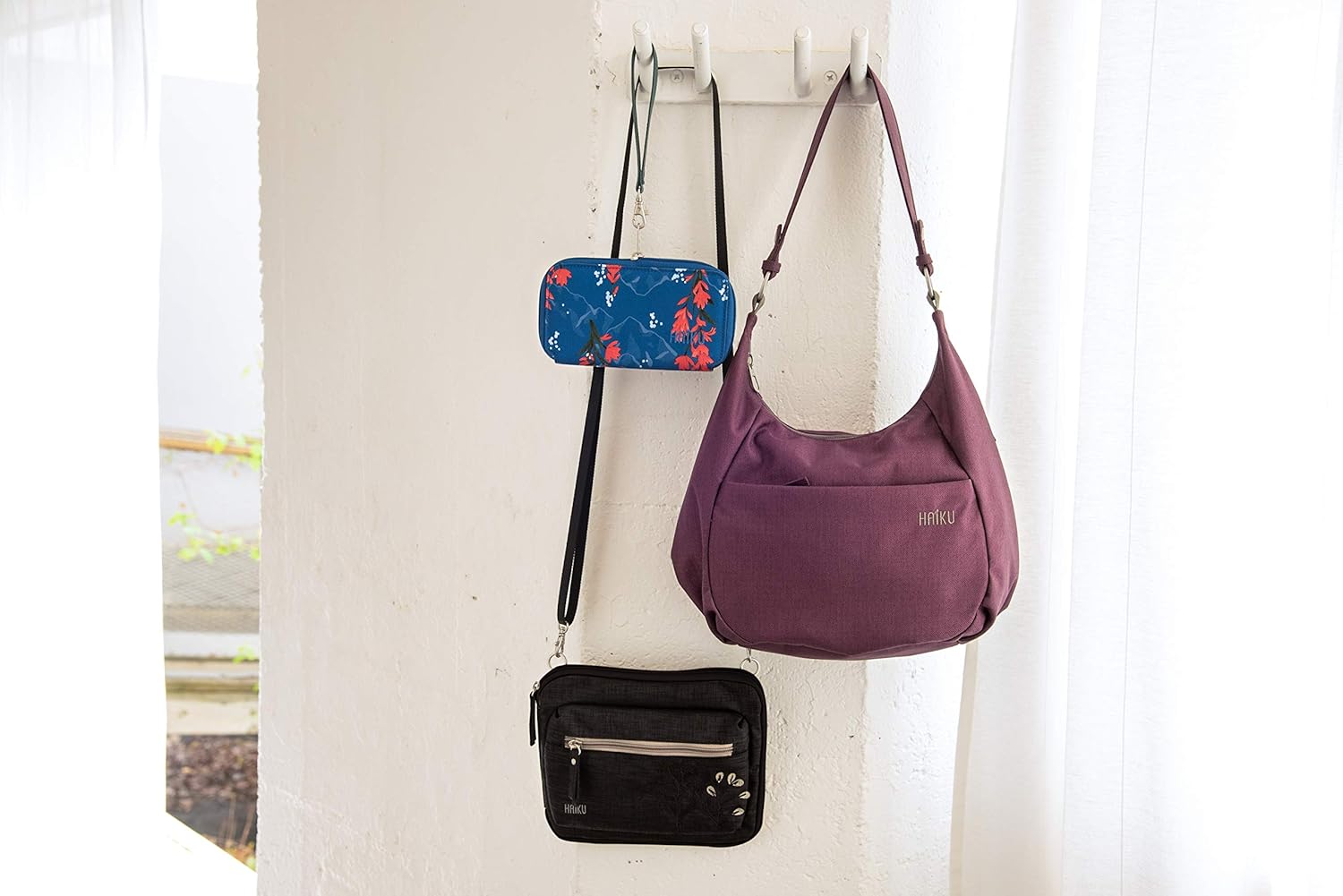 HAIKU Amble Hobo Bag with Removable Shoulder Strap and Adjustable Crossbody Strap
