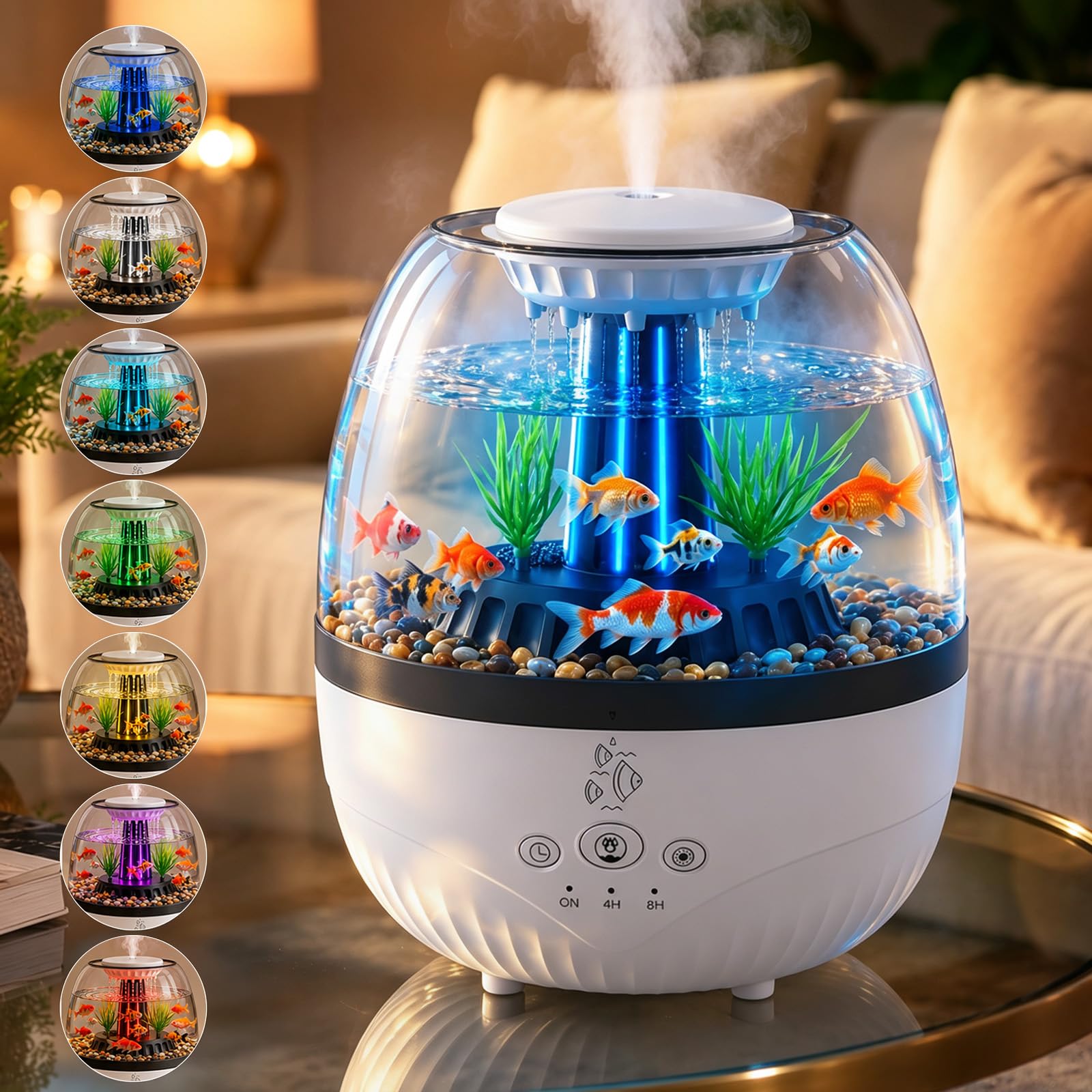 Normodic Raindrop Humidifier Diffuser, Rain Cloud Humidifier, 350ml Raindrop Aromatherapy Oil Diffuser for Bedroom, 7 Colors Night Light, Small Fish Tank Humidifiers for Room, Home, Office