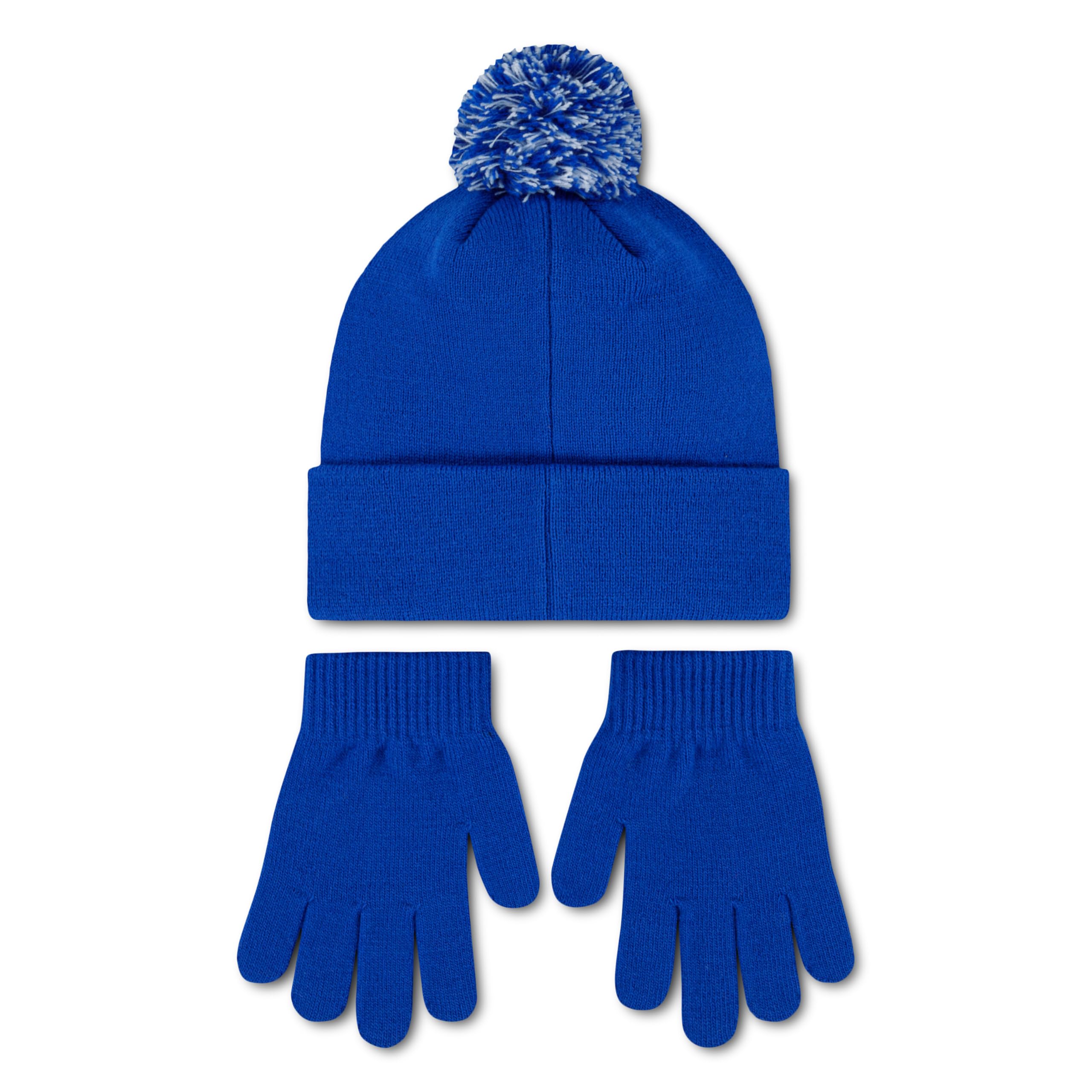 Nike Kinder Swoosh Pom Beanie und Handschuhe Set, Game Royal, One Size