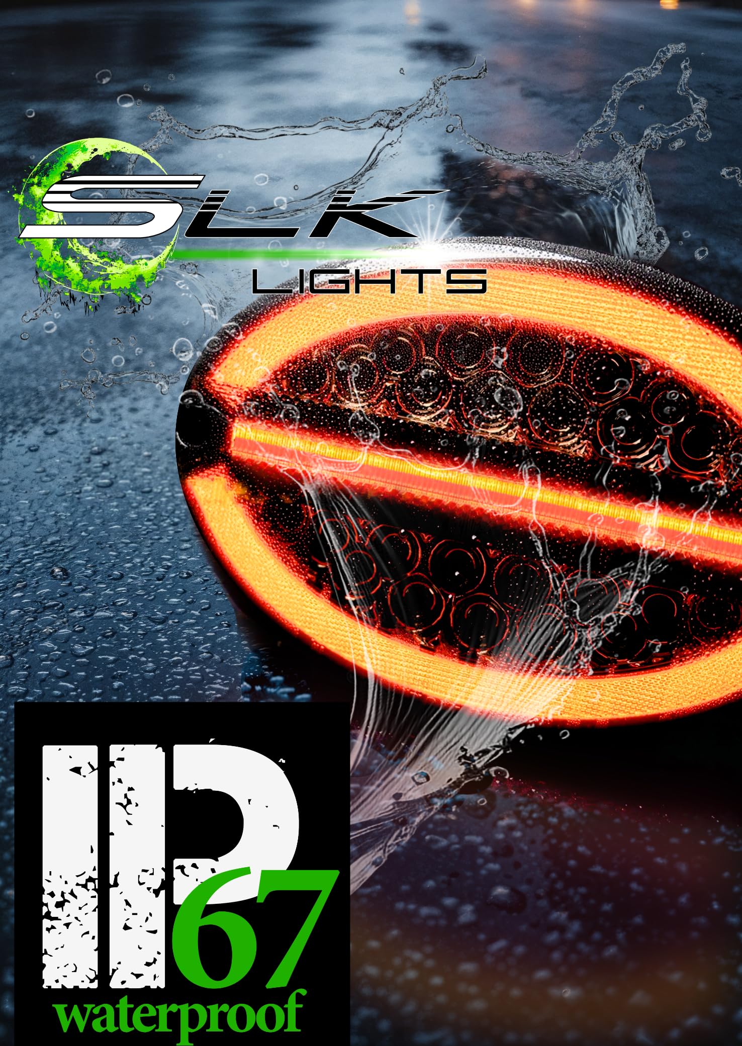 SLK Lights C5 3pc Bundle Smoked Tail Lights Laser Halo LED 3rd