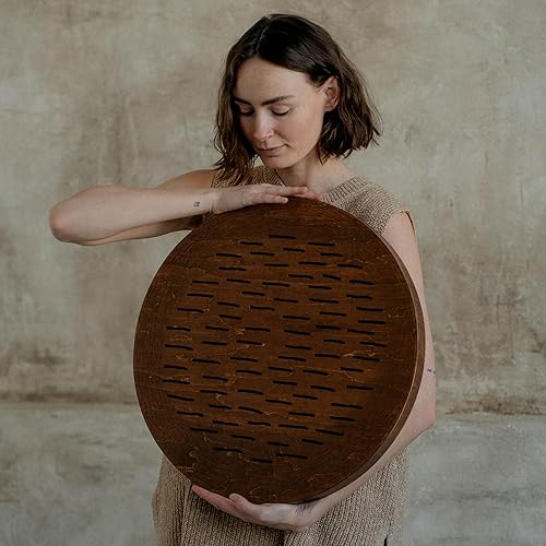 Miniatura 107 de Disco de cascada de 20 pulgadas meditativo de madera para baño de sonido relajante forma de géiser (sin bolsa)