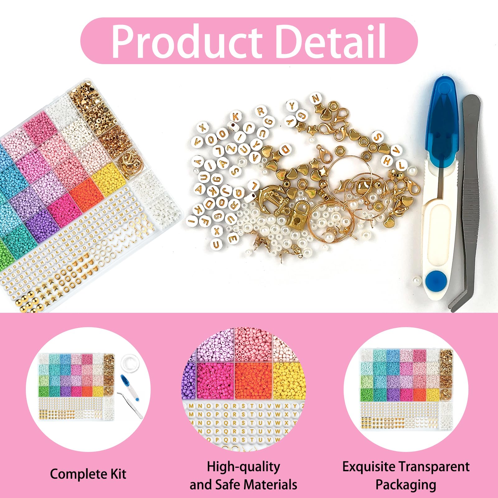 13210 Pcs Friendship Bracelet Beads Kit, 3mm Clay Beads Bracelet Making Kit - Image 3