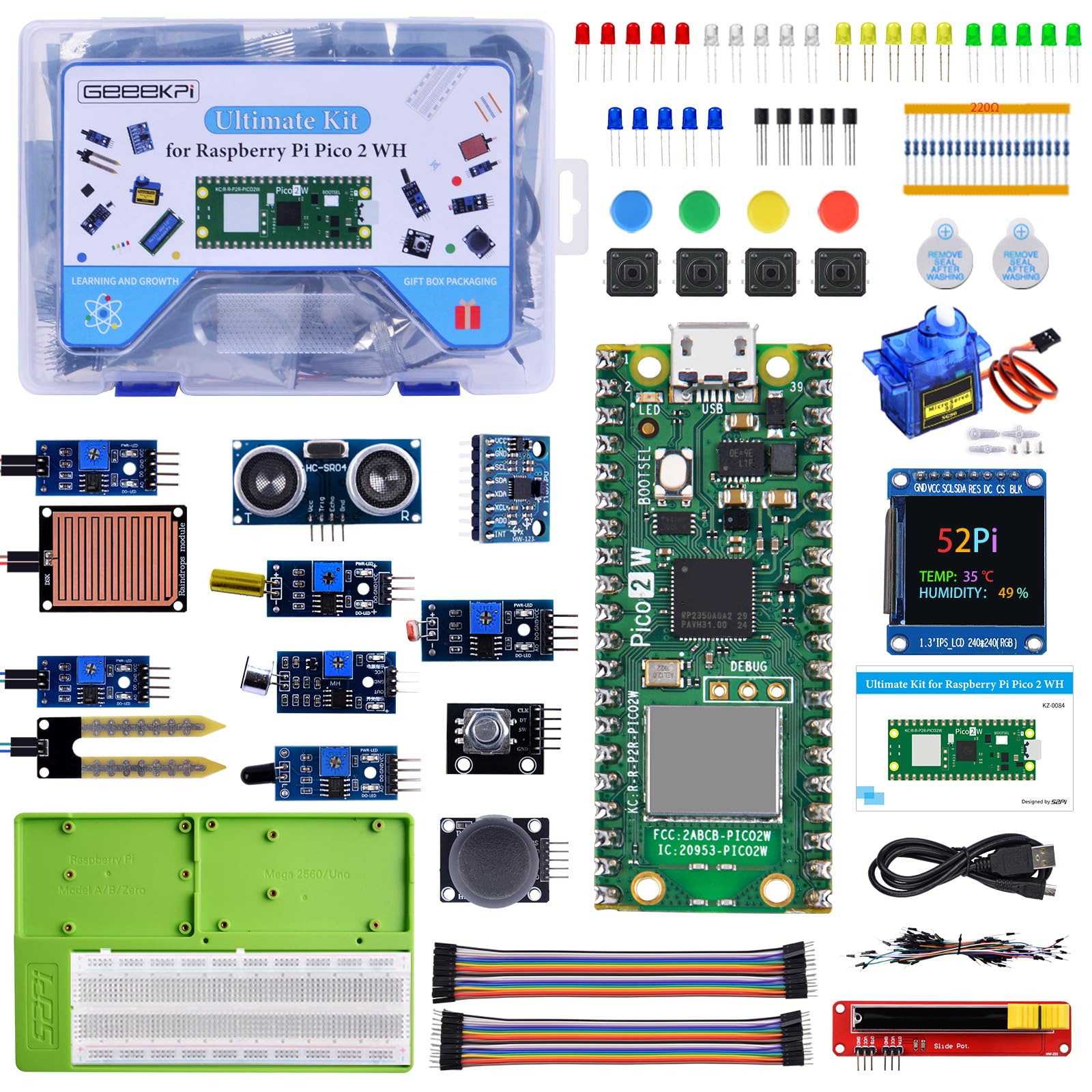 Amazon.com: GeeekPi Ultimate Kit for Raspberry Pi Pico 2 W