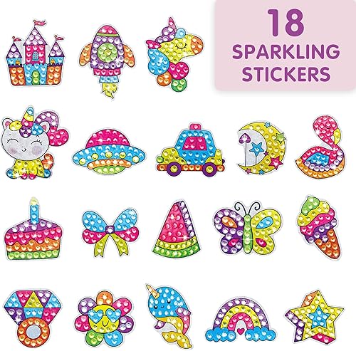 Miniatura 5 de BEARUN Gem Art, kit de pintura de diamantes para niños, gran joya 5D, artes y manualidades para niñas de 6 a 12 años, crea tus propias calcomanías