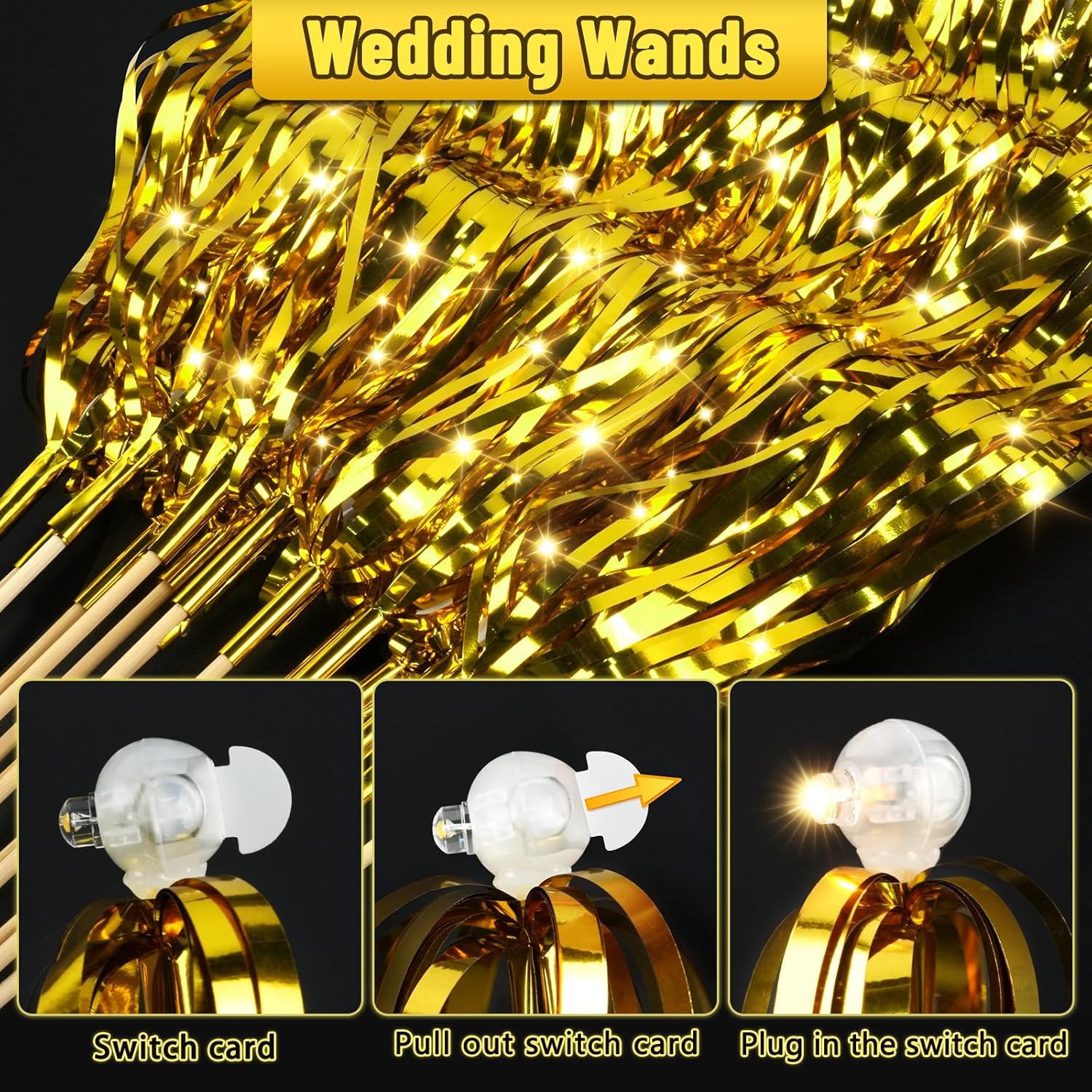SHQDD 200PCS Wedding Send Off Ideas, Wedding Wands, Light up Wands for Wedding, Wedding Party Favors, Exits Baby Shower, Birthday, Party Favors