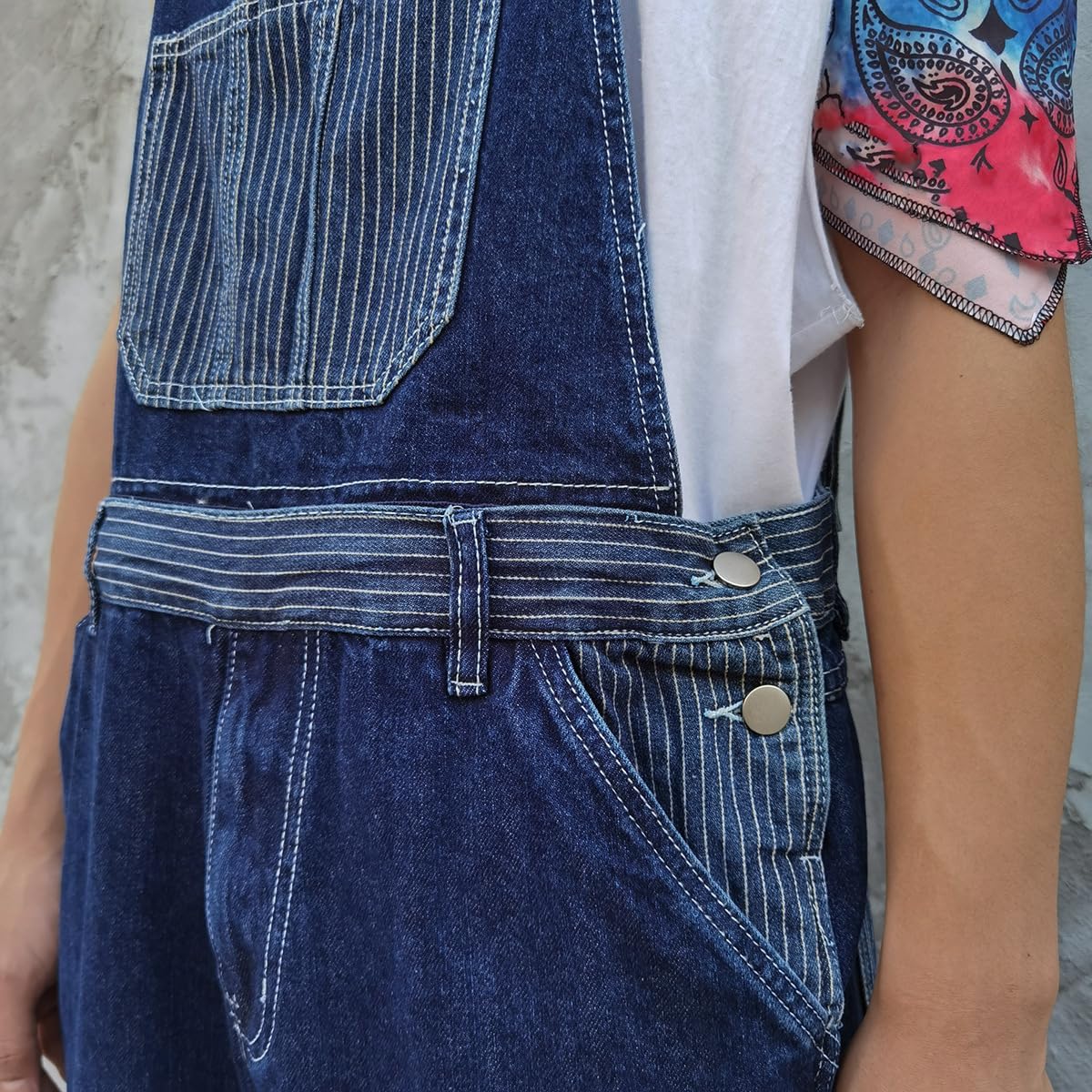 Men's Work Thick Denim Suspenders Pants