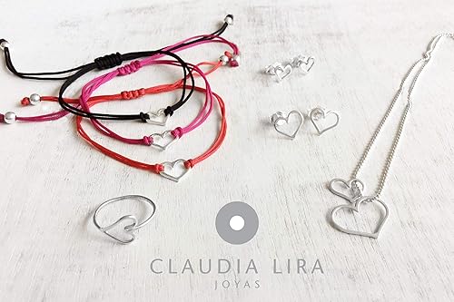 Miniatura 4 de 18K Gold Plated Small Open Heart Shaped Charm, Black Womens Friendship Bracelet, Pull Adjustable Kindred Cord Thread, Handmade. Perfect Small Gift