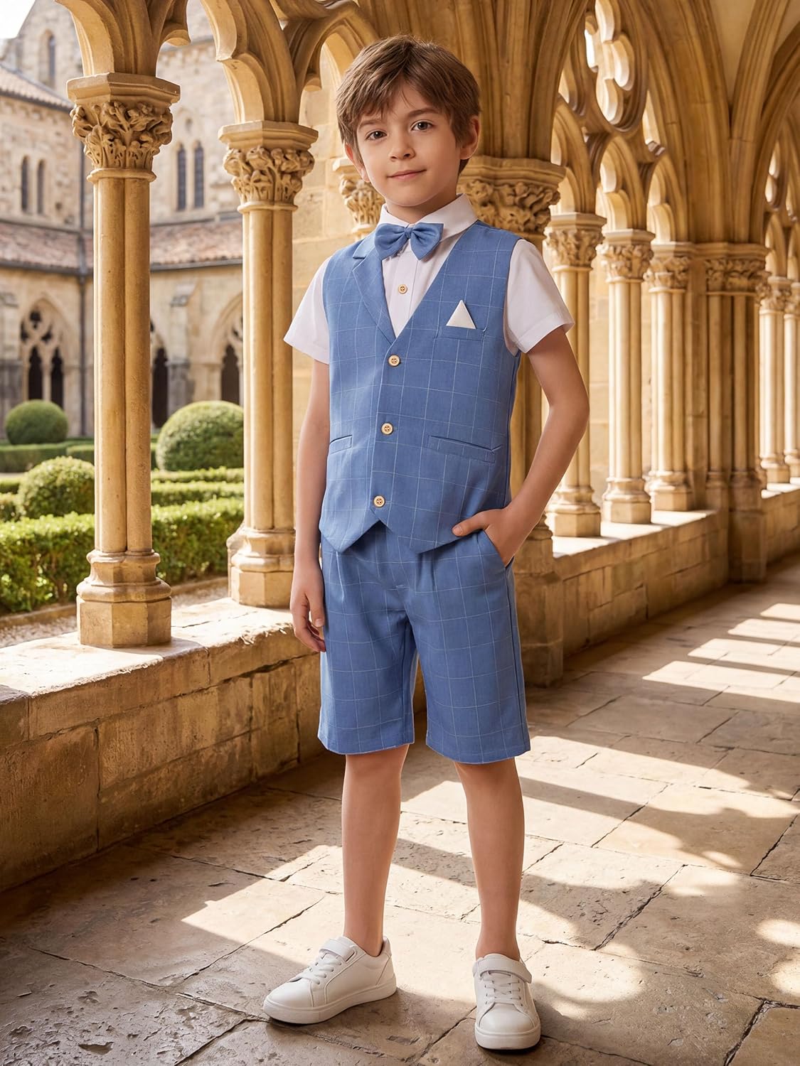 LOLANTA Summer Boys Suit Dress Clothes Kids 4Pcs Wedding Ring Bearer Outfit