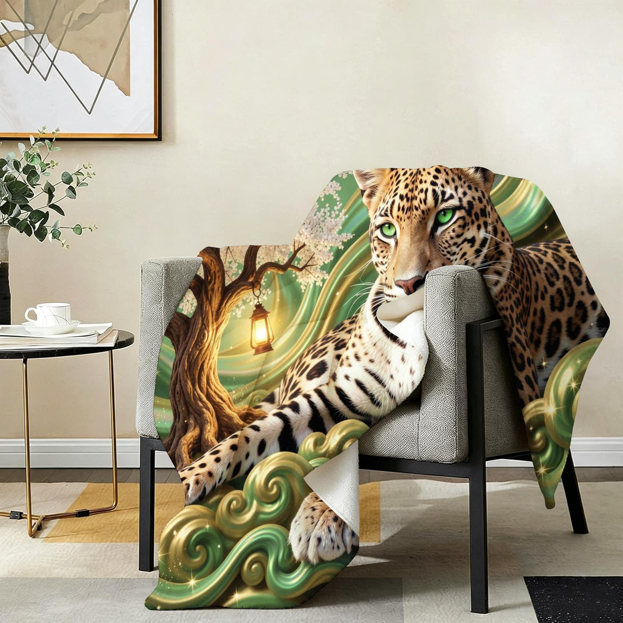 Manta Entretiempo Grande, Leopardo Amarillo, 220x240 cm, AQ7103