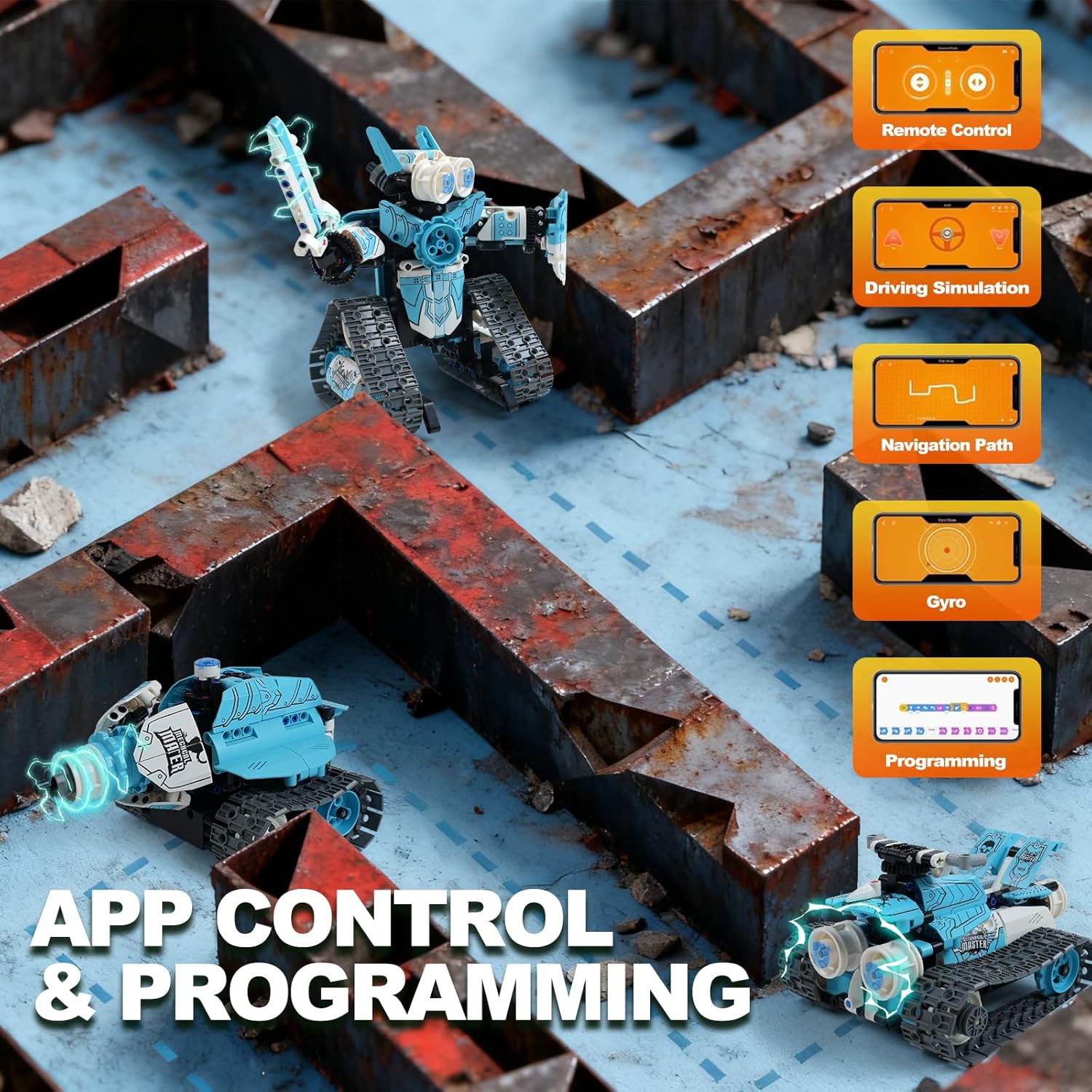 Robot Building Kit, Educational STEM Toys & Birthday Gifts for 6 7 8 9 10 11 12+ Year Old Boys Kids, 3 in 1 DIY Science RC Robotics Sets with APP and Remote Control Projects