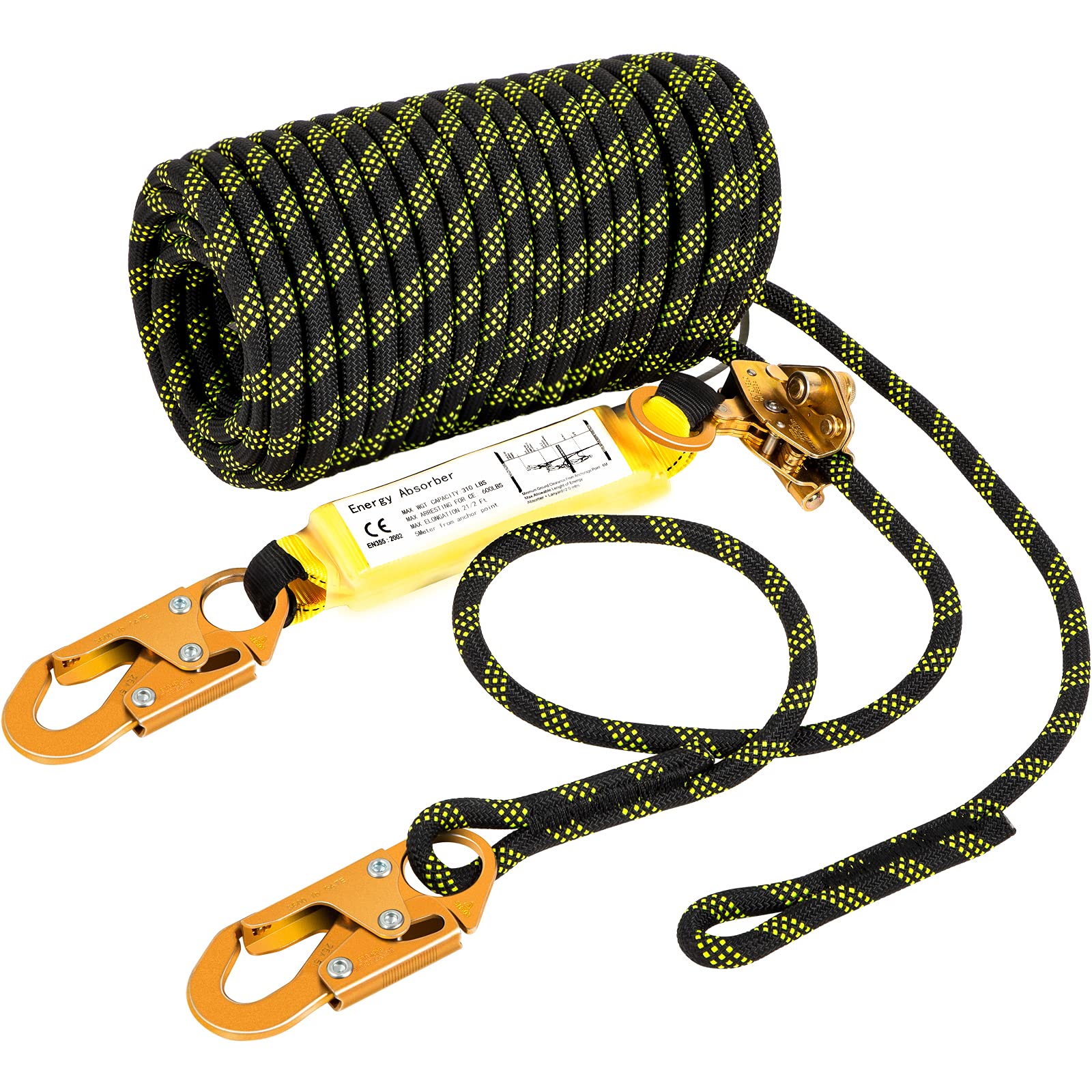 VEVOR Vertical Lifeline Assembly, Fall Protection Rope, Polyester