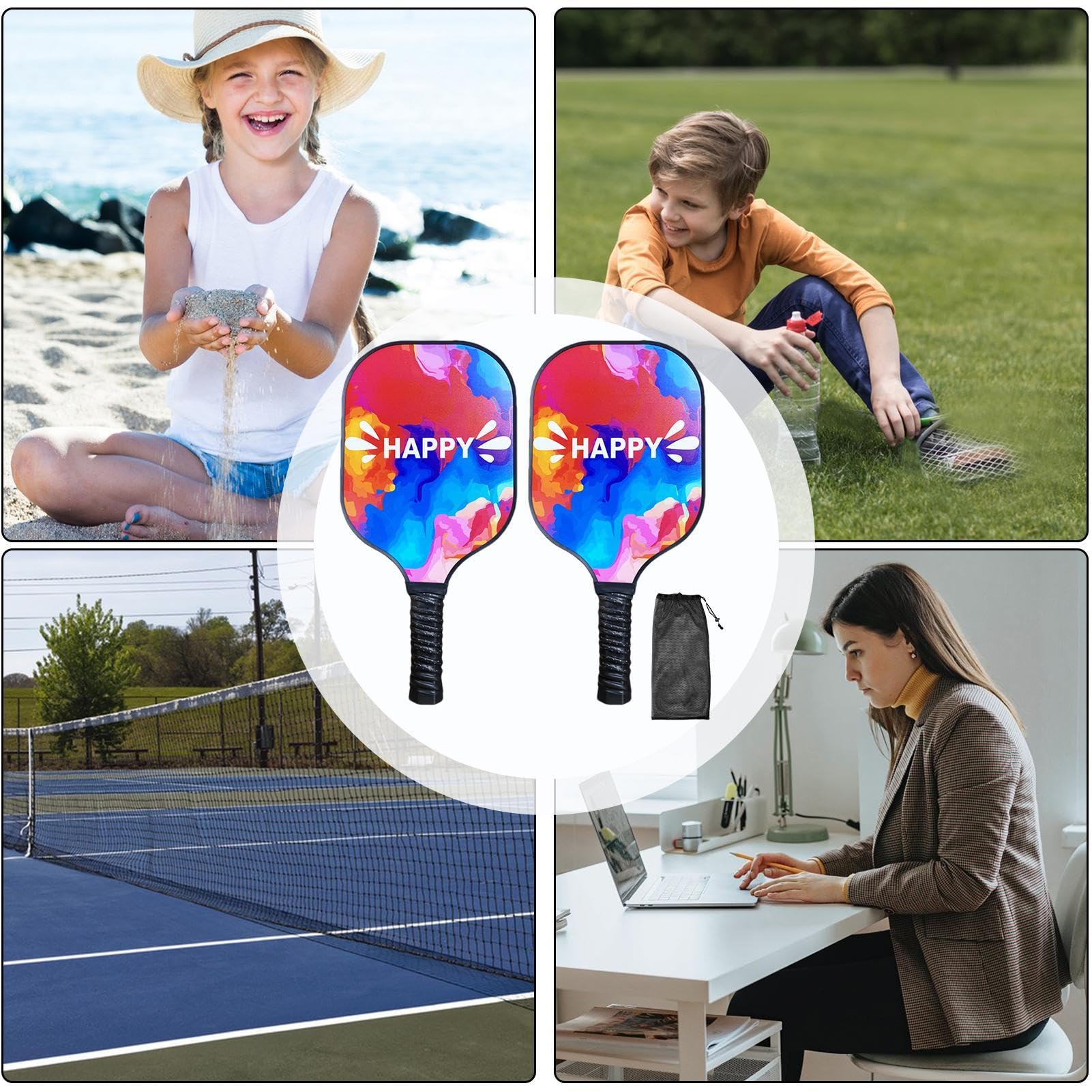 Pick Leball Paddle, Rakieta kostki do gitary z włókna szklanego | 2 lekkie wiosła z włókna szklanego - Wiosło kulkowe ogórka z włókna szklanego, rakieta sportowa z kulą ogórkową, wiosło