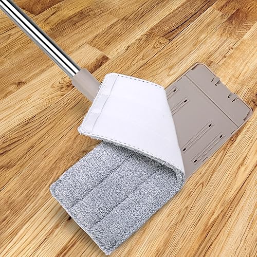 Miniatura 5 de Paquete de 6 almohadillas de repuesto de microfibra compatibles con Joymoop, juego de trapeador plano Bosheng o cubo para trapeador exprimible,