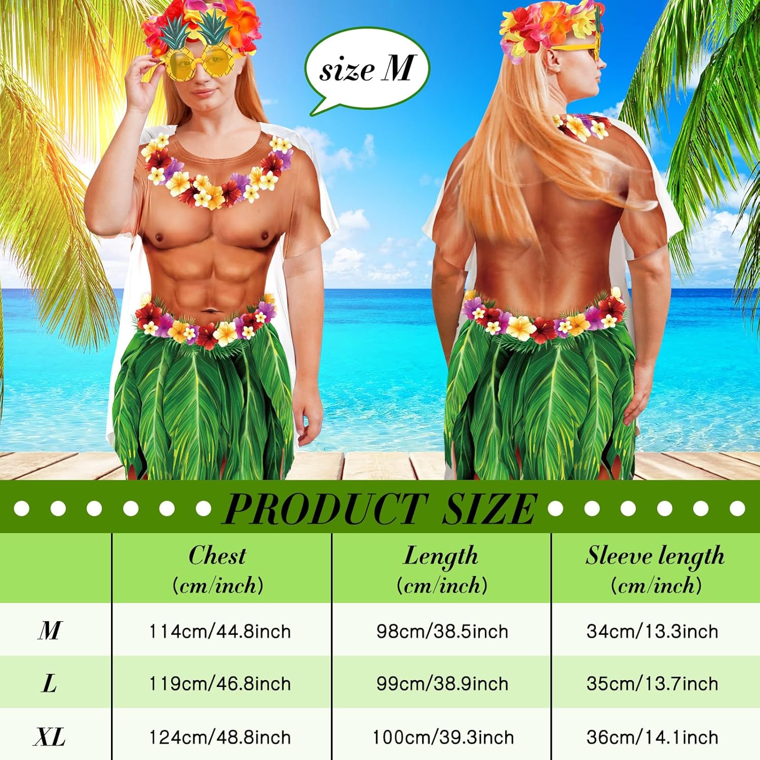 Jeyiour Women Bikini Shirt Cover up Funny Bandana Headband Retro Sunglasses Summer Halloween Party Outfit - Image 2