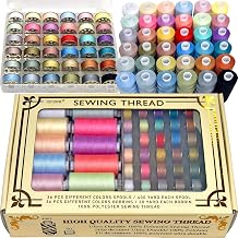 72Pcs 36 Colors Prewound Metal Bobbins and 36 Colors Sewing Thread Spools for Hand & Machine Sewing, Emergency and Travel, DIY and HomeMorandi Color