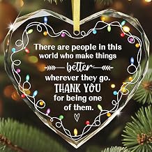 WaaHome Thank You Gifts for Coworkers, Women, Teacher, Boss - Glass Coworker Christmas Ornaments Gift for Women - Coworkers, Teacher Gifts for Christmas