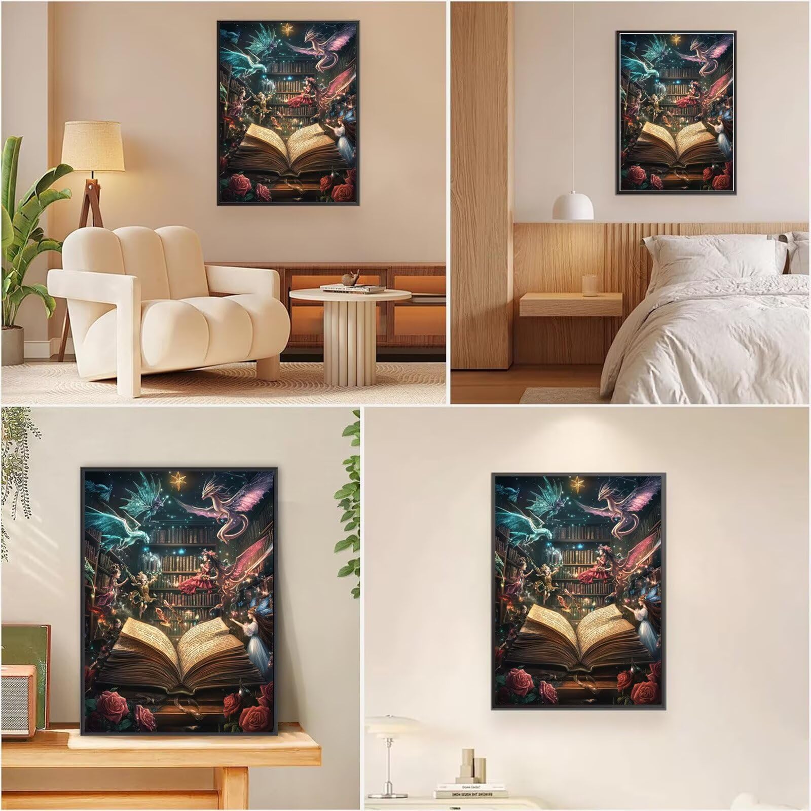 Magie Diamond Painting Drachen Diamond Painting 60x80cm Vollbohrer Diamanten Kinder Anfänger Bastelset, DIY Set Erwachsene Kreativ Set für Erwachsene für Zimmer Wand Deko Geschenke für Frauen,Model675