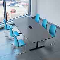 Tavolo Da Conferenza Weber 240x120cm - Serie Easy Con Alzata Elettrica, Colore Bianco - Foto 11