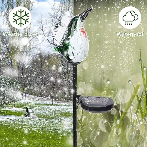 Miniatura 5 de Afirst Luces solares de colibrí para jardín, luces decorativas de vidrio soplado a mano, luces decorativas para caminos de jardín, impermeables,