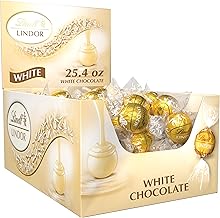 Lindt LINDOR White Chocolate Candy Truffles, White Chocolate Candy with Smooth, Melting Truffle Center, 25.4 oz., 60 Count Box