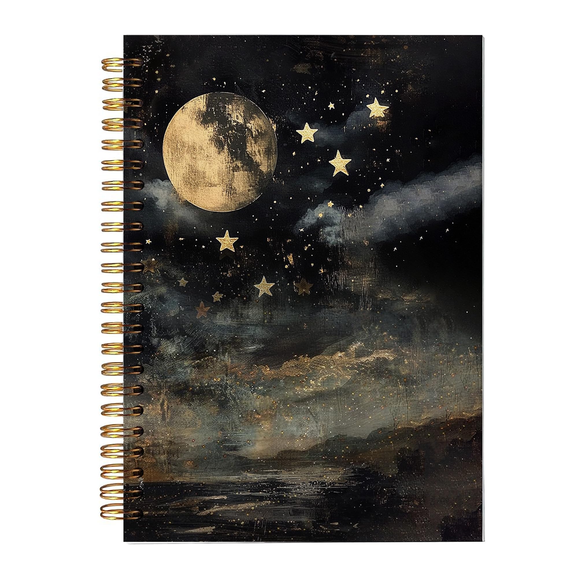 BitKan Celestial Hardcover Spiral Notebooks - Gothic Witchy Mystical Dreamy Sky Journals, Aesthetic Vintage Galaxy Theme Journal Gifts for Girls/