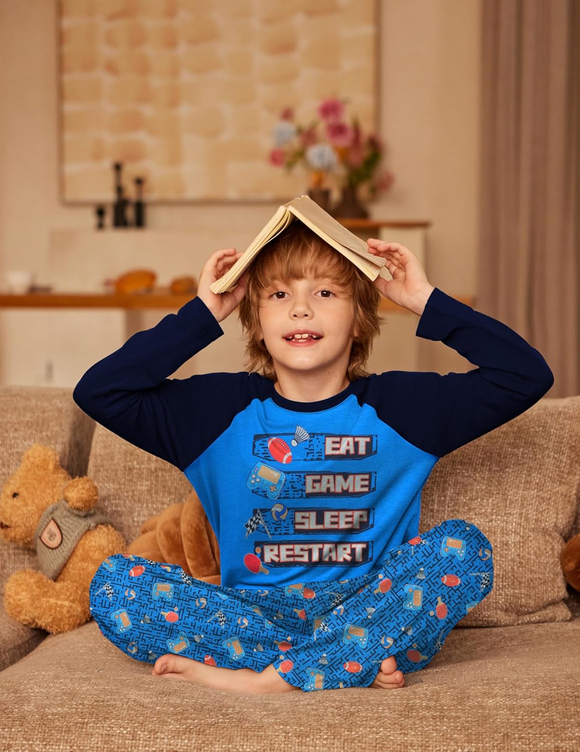 Arshiner Boys Pajamas Set Long Sleeve Sleepwear 2 Piece Pajama Set for Big Boys 6-14 Years - Image 4