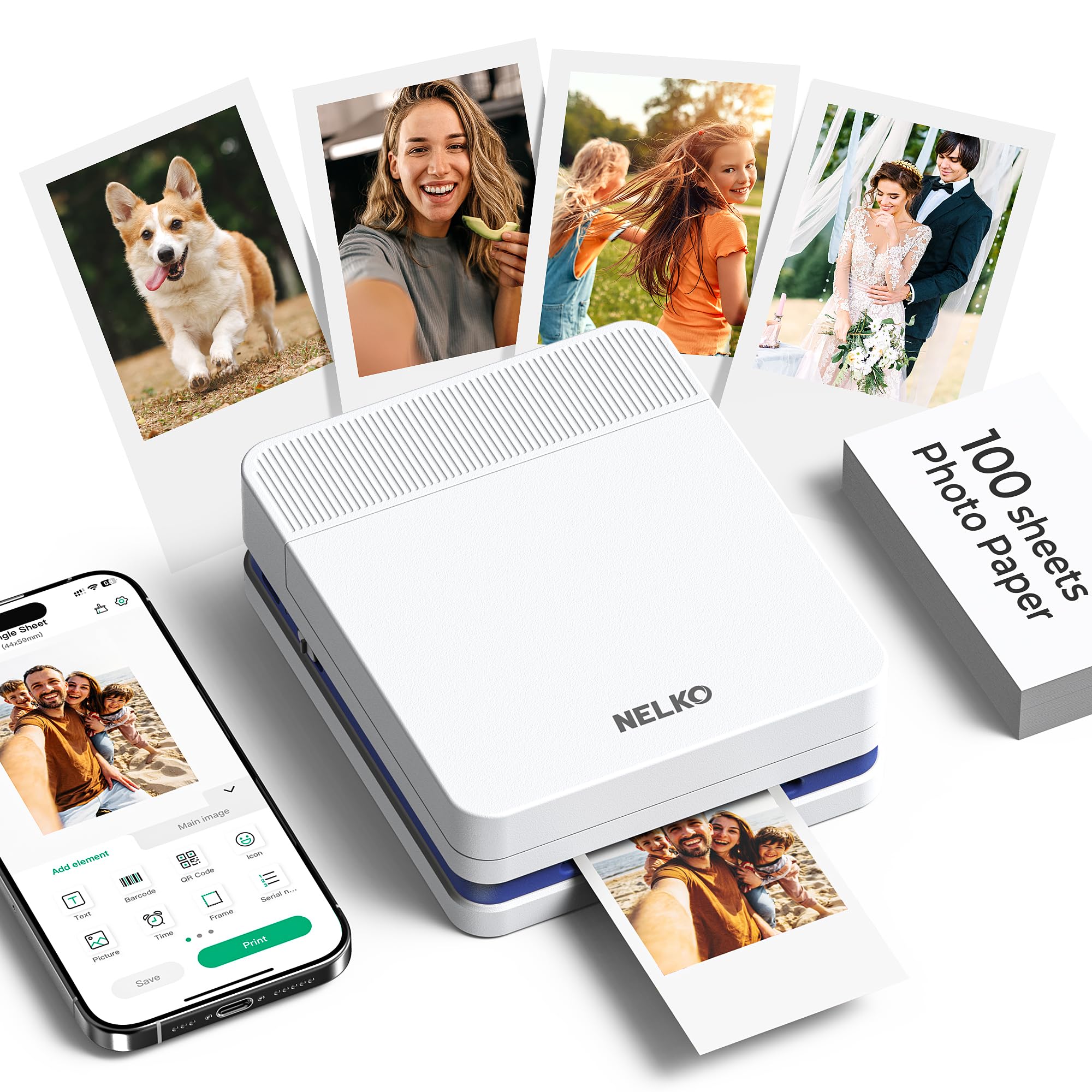 Amazon.com : Nelko Portable Photo Printer, PP03 Color Mini Photo