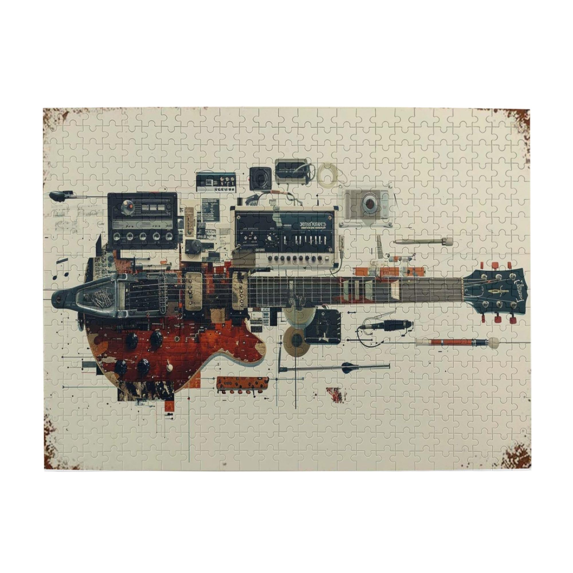 CDSASHCA 500 Adult Wooden Puzzles - A Disassembled Guitar Scene,Ideal for Brain Exercise & Fun,Enjoy The Puzzle Solving Process,Stress Relieving Pleasure,Gifts for Your Friends,Family
