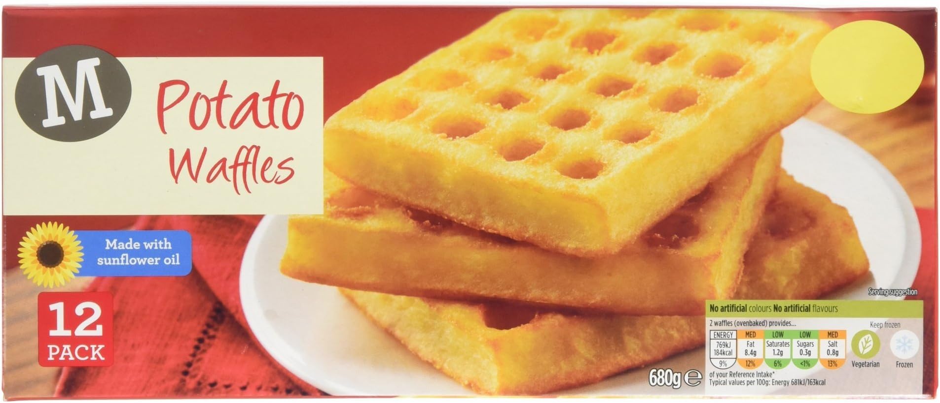 Morrisons Potato Waffles, 680g, 12 Waffles (Frozen)