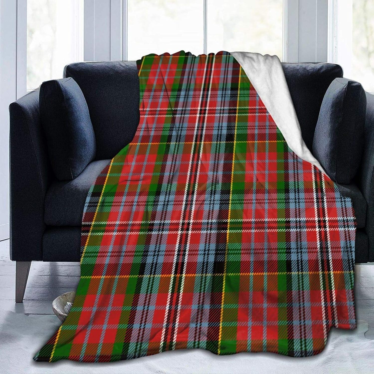 Clan Macneil Tartan Throw Blanket, Ultra Soft Flannel Blanket Warm Bed Blanket Fit Sofa and Couch