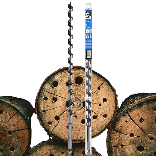 Vista 43 de SOMADA Broca de taladro de 3/4 pulgadas x 17 pulgadas para madera, vástago hexagonal de 3/8 pulgadas, una pieza, broca larga para madera blanda