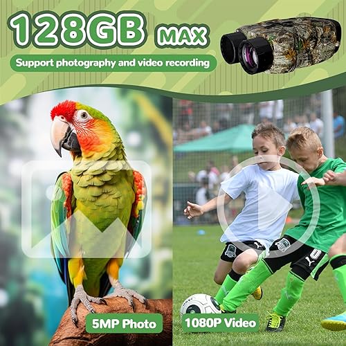 Miniatura 11 de Gafas de cámara y visión nocturna para niños y niñas, regalos de cumpleaños de Navidad, binoculares de visión nocturna con tarjeta de memoria de 32