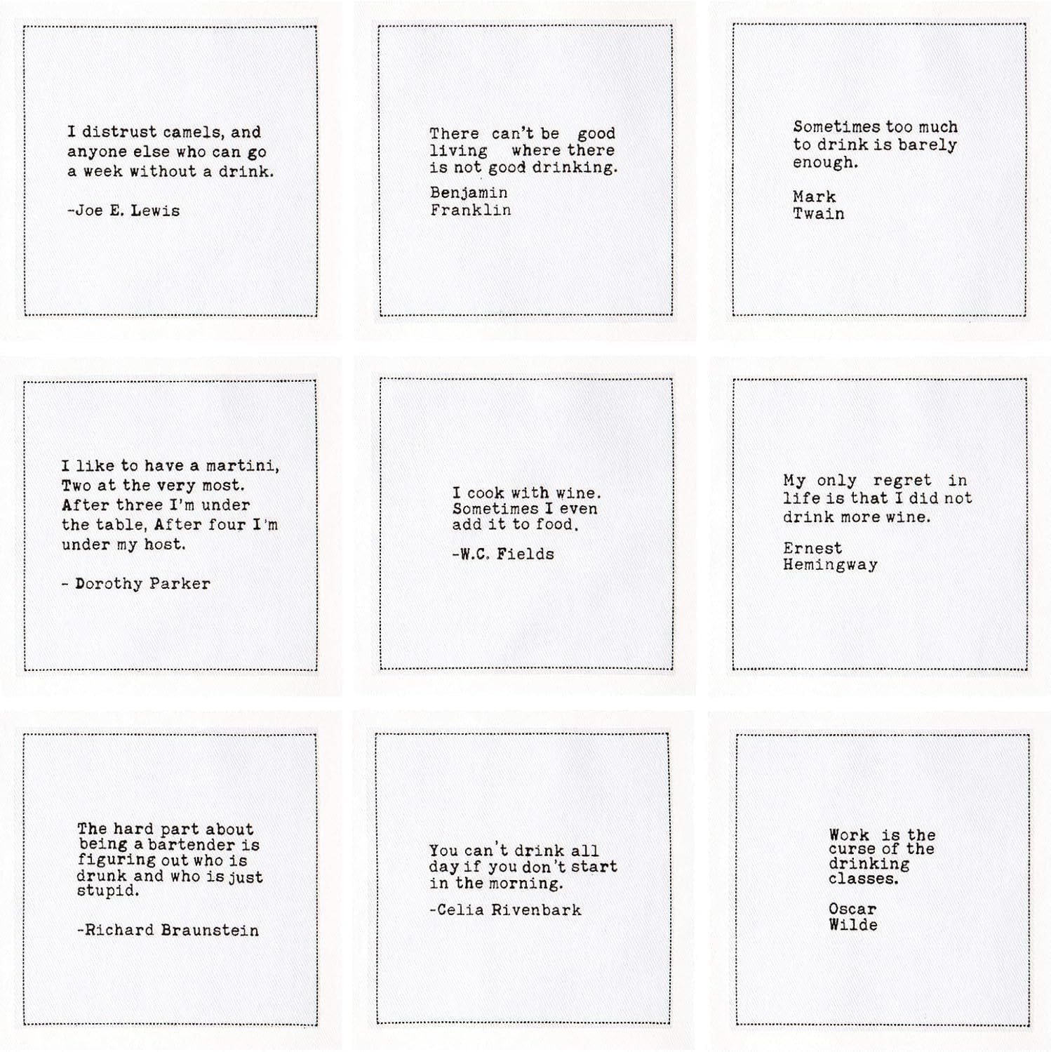 Five Star Bar and Snarky Bundle Cocktail Napkins, Luxury Cotton Disposable Cocktail Party Napkins with Witty Quotes, 4.5" x 4.5" Home Bars, Game Nights, Beverages, Birthdays