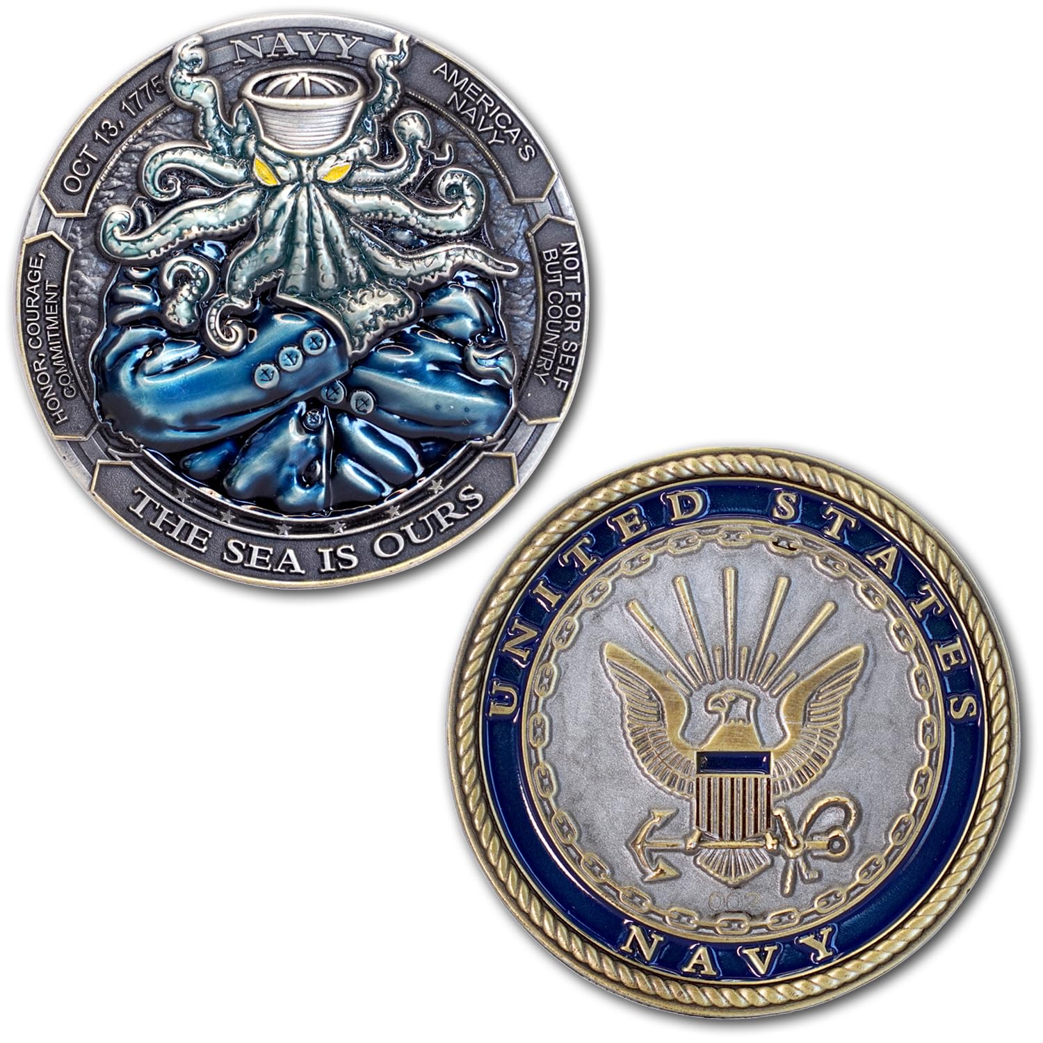 Amazon.com: US Navy Squid Peacoat Challenge Coin : Collectibles