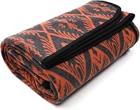PuTian Merino Wool Blanket 63x87 Large Warm Thick Washable Throw - Super Soft for Camping Bed Couch Travel Bohemia Orange