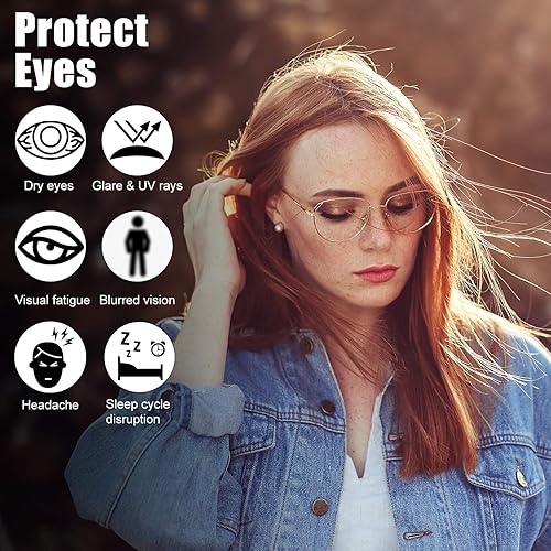 Miniatura 4 de The Fresh Gafas de bloqueo de luz azul, marco elegante, anti rayos azules, gafas de juego de computadora para hombres y mujeres