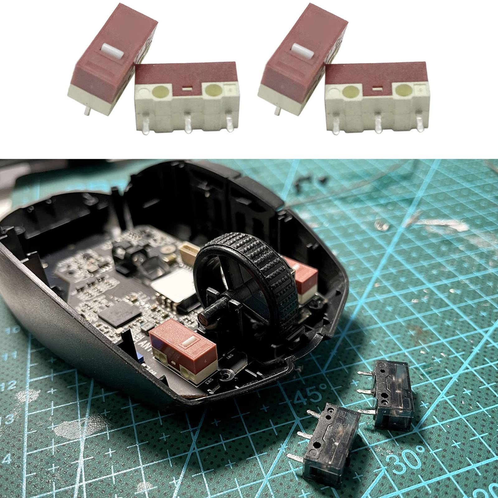 10Pcs Mouse Momentary Push Button Micro Limit Switch 3Pins 20Million for Silent Mouse Micro Switch Mouse Microswitch Microswitches On Off