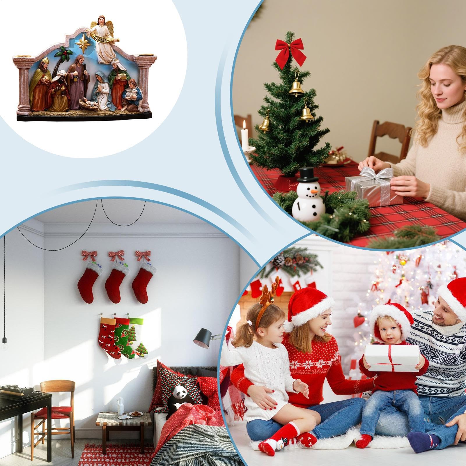 Portabvelas Navideño Candelabro de Navidad Estatuilla