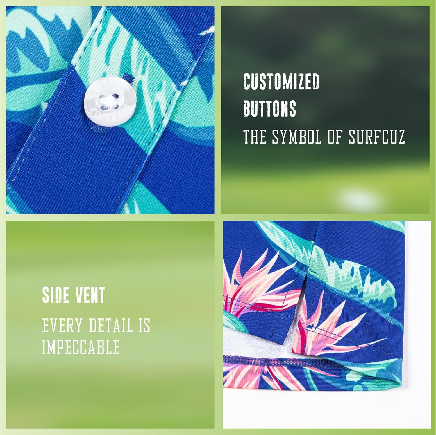 SURF CUZ Golf Shirt Moisture Wicking for Men Dry Fit Polo Shirts Short Sleeve Print Performance 4-Way Stretch - Image 4