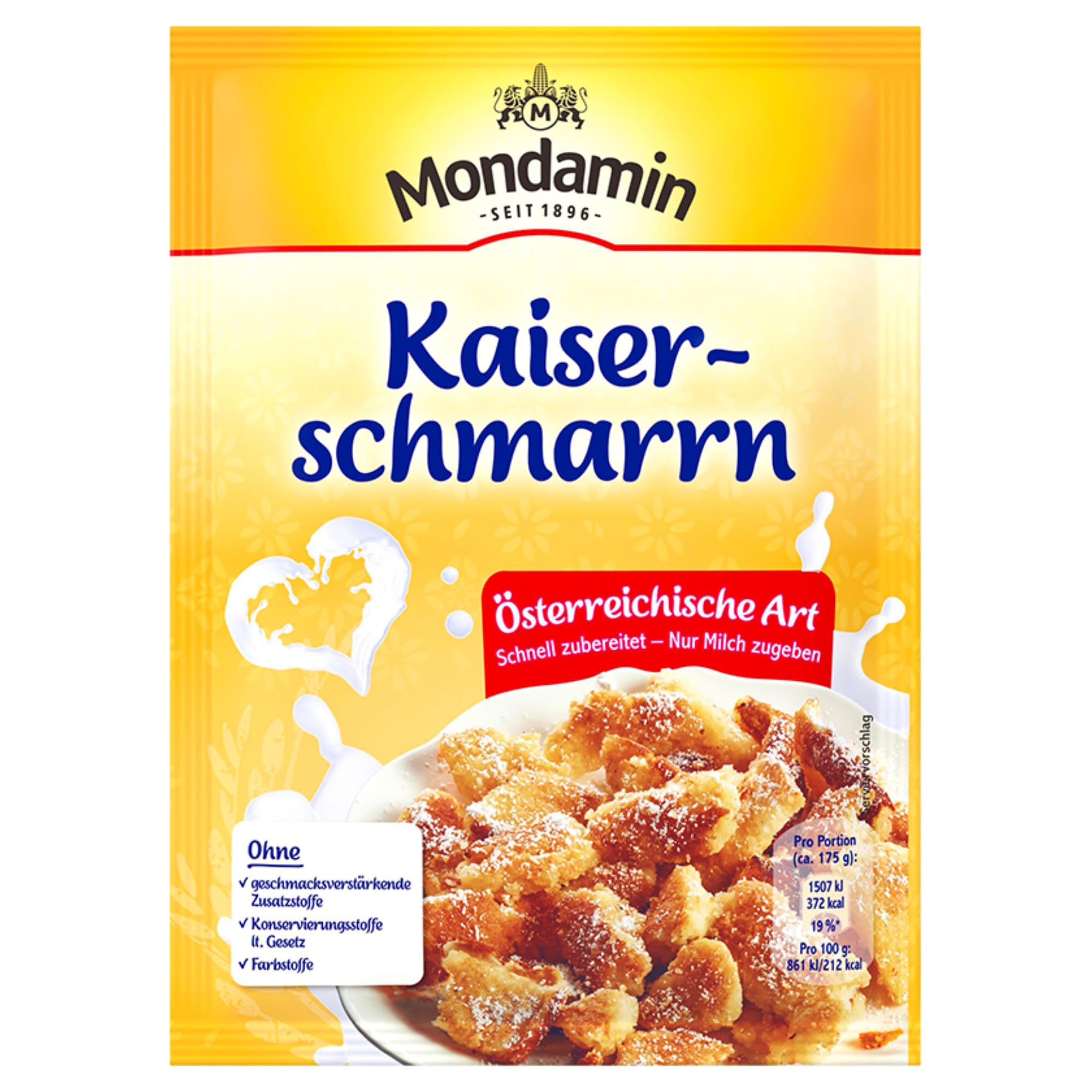 usy Bundle für Mondamin Kaiserschmarn Österreichische Art VPE (14x135g Karton) + usy Block